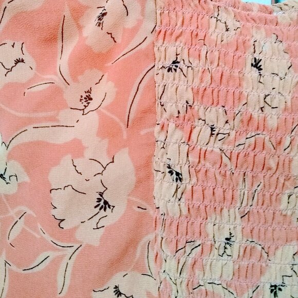 REVOLVE -ASTR -THE LABEL Ruffled Shirred Clay Floral Cami Top Size L - Picture 12 of 16